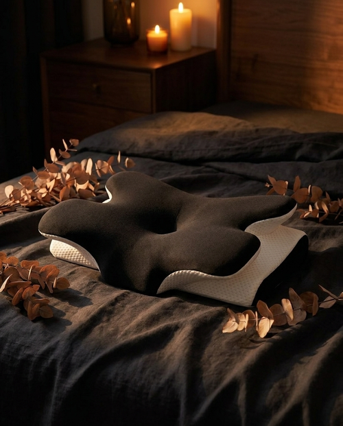 Calme Butterfly Nackenkissen Schwarz – Abendstimmung