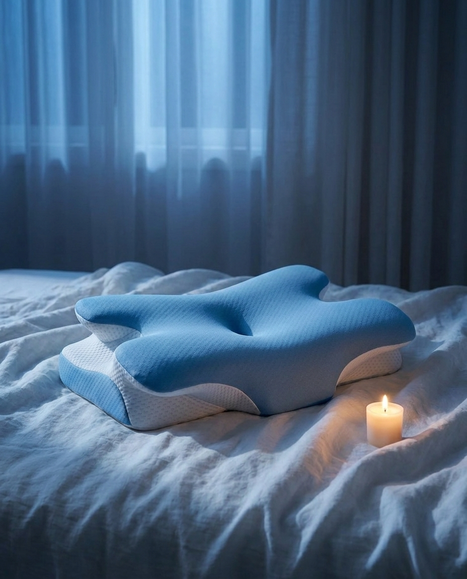 Calme Butterfly Nackenkissen Sky Blue bei Nacht
