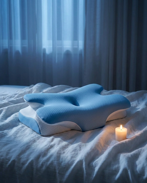 Calme Butterfly Nackenkissen Sky Blue bei Nacht