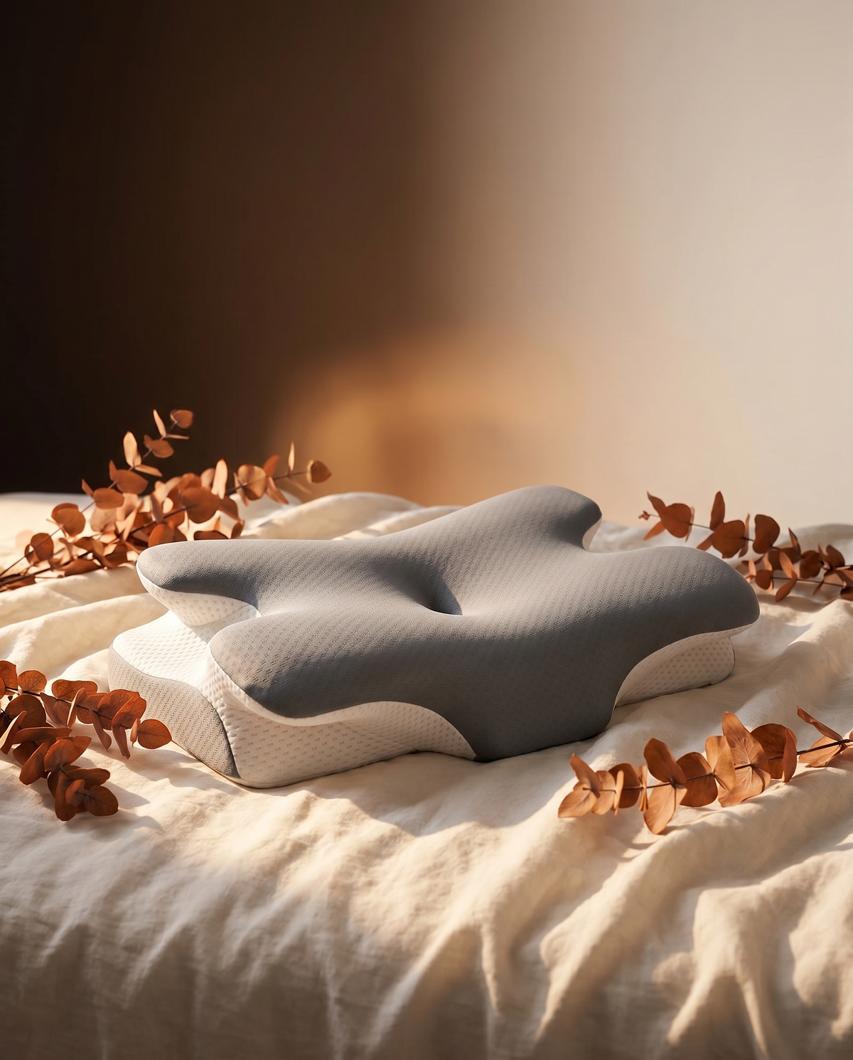 Calme Butterfly Nackenkissen in Grau