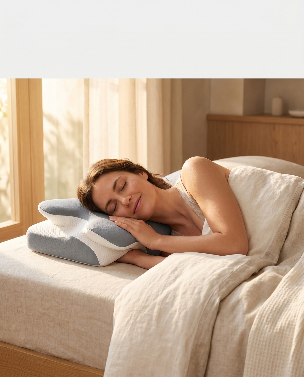 Memory-Foam Nackenkissen im Einsatz – erholsamer Schlaf