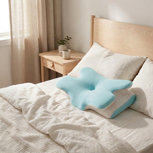 Calme Butterfly Nackenkissen in Sky Blue