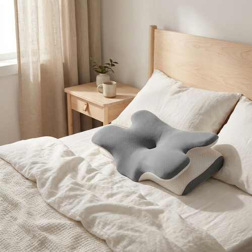 Calme Butterfly Nackenkissen in Grau